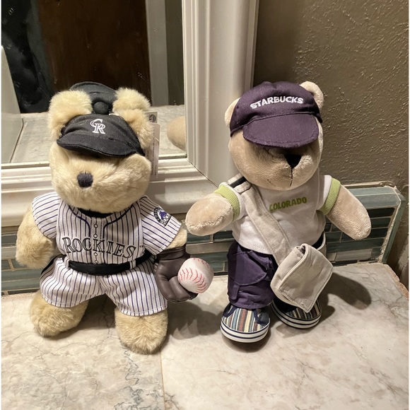 New Two Starbucks Colorado Bearista Bears 2004 & 2008 MLB Colorado Rockies - Picture 1 of 6